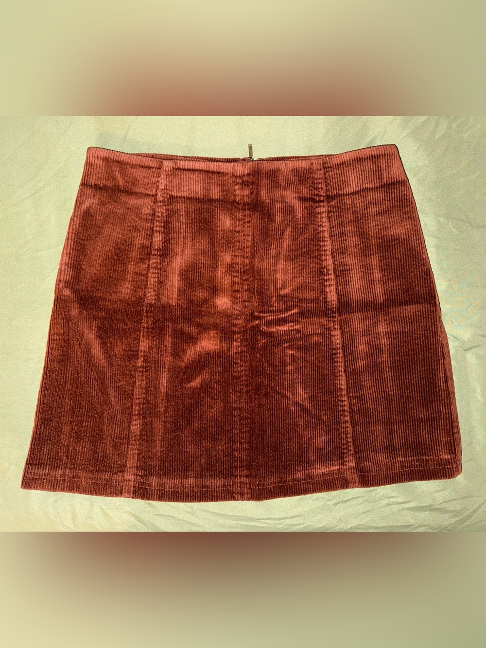 Mi Ami Corduroy Mini Skirt in Rust Red